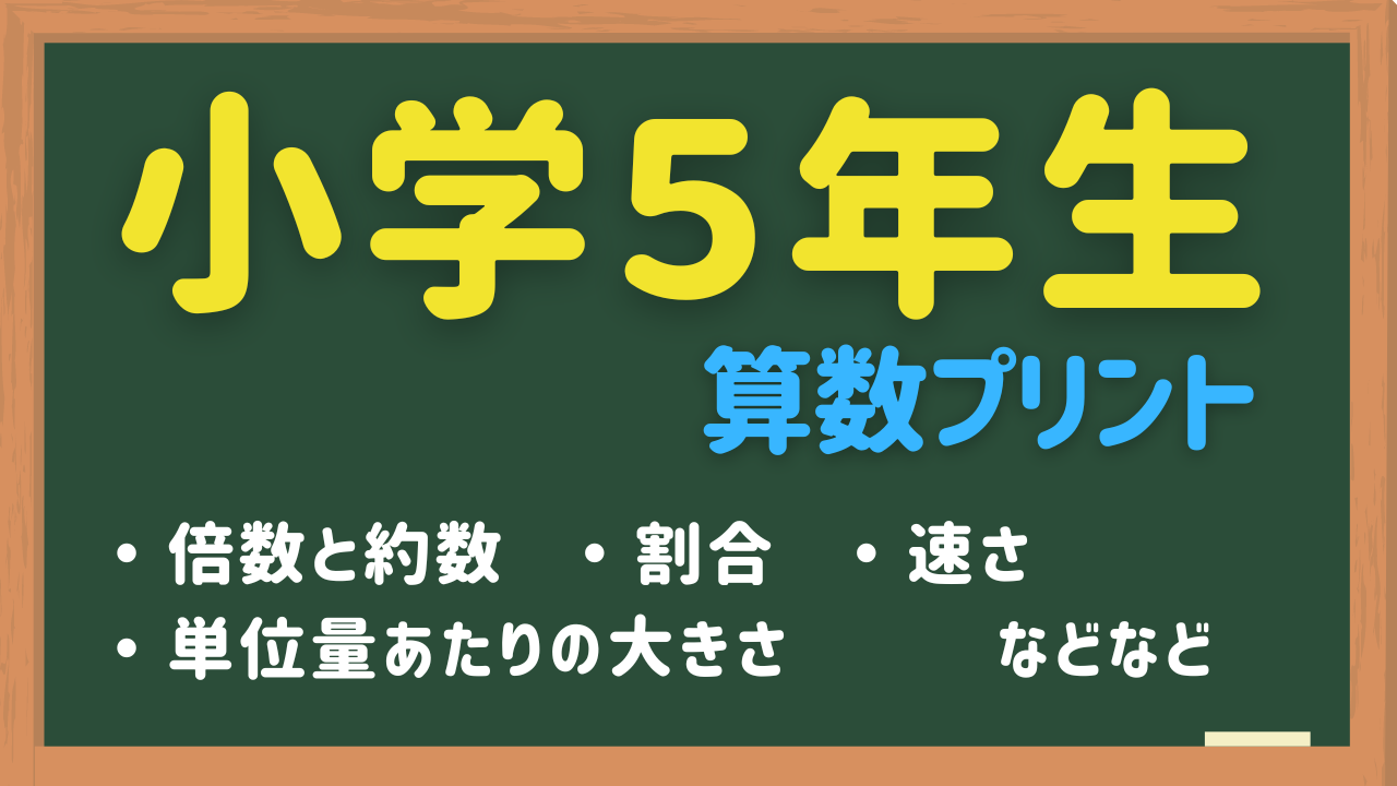 小５算数が苦手な小学生用練習プリント